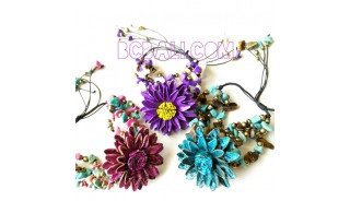 women leather jewelry bracelets flowers 3 color
